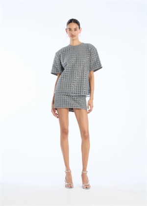 Daline Beaded oversized tee Castor Gray ROTATE By Birger Christensen 